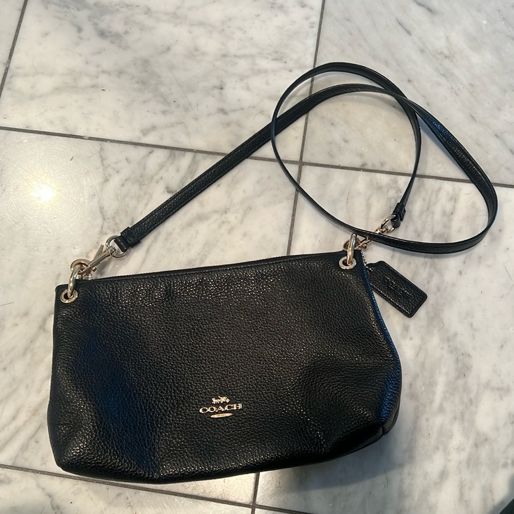 Coach Black Pebbled Leather Crossbody